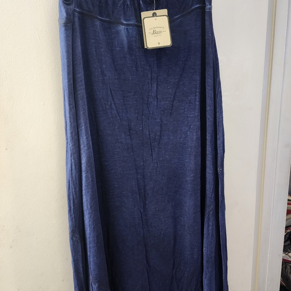 NWT BASS&CO MAXI SKIRT SIZE LARGE COLT BLUE WITH WASHED VINTAGE LOOK